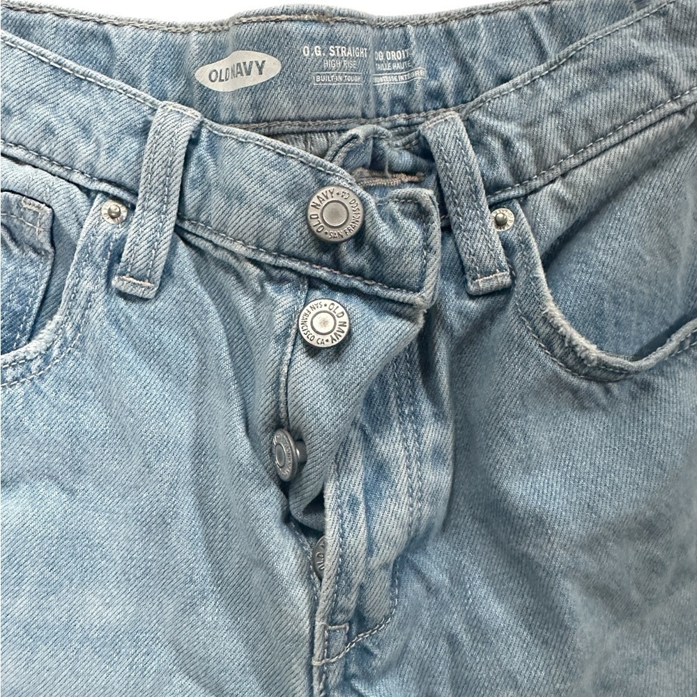 Old Navy Girls Jeans size 14, adjustable waist, straight, hi rise, button front - Picture 3 of 5